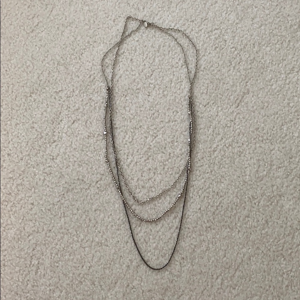 American Eagle tiered silver layer necklace